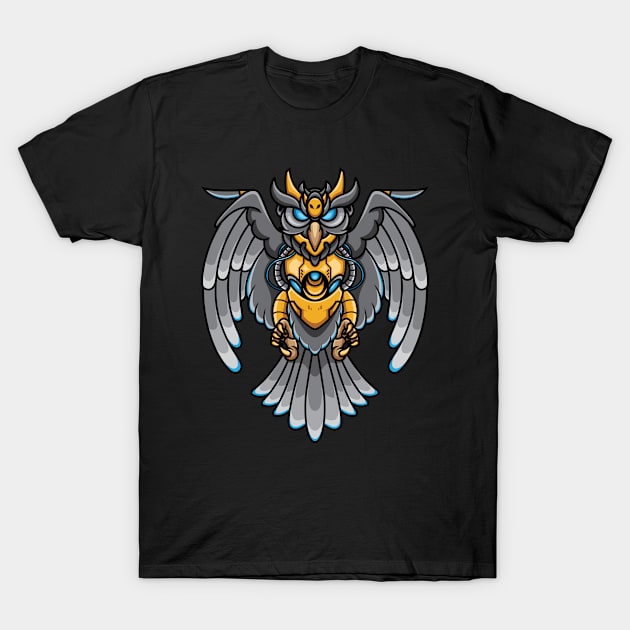 Fighter Owl Robotic T-Shirt by GumregaStd